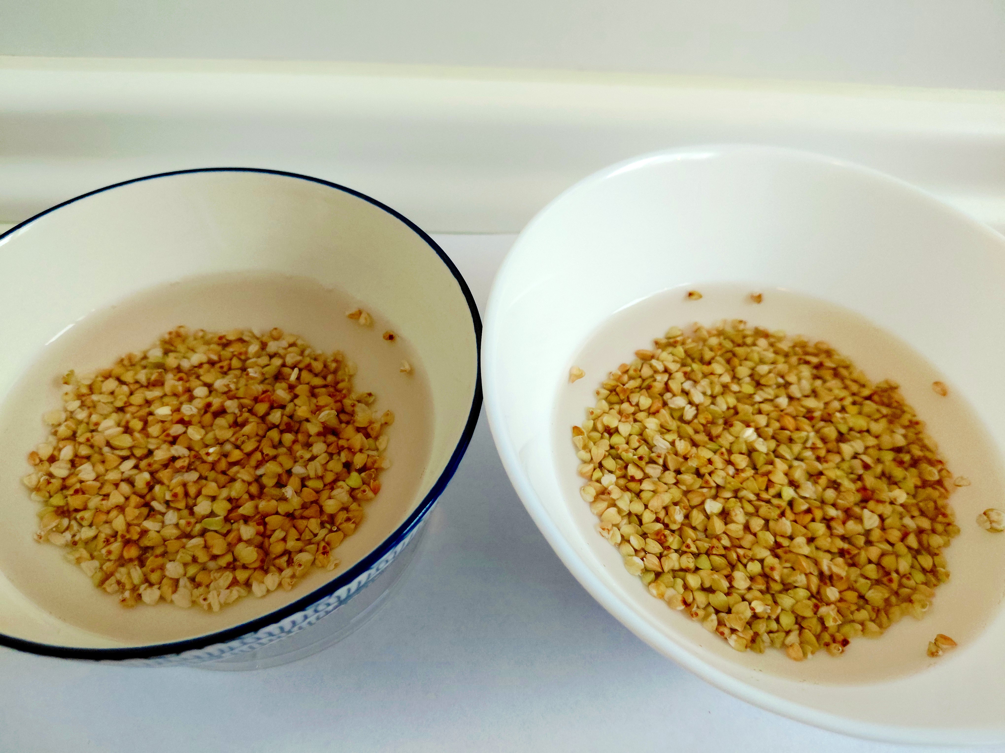 The buckwheats being soaked.