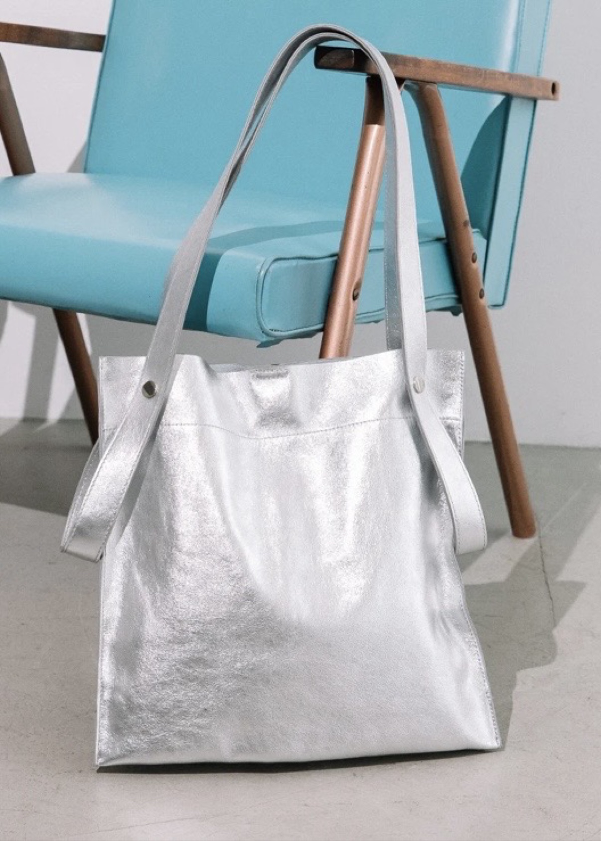 Sac Beaure Beauty 2 Way en cuir argenté métallisé