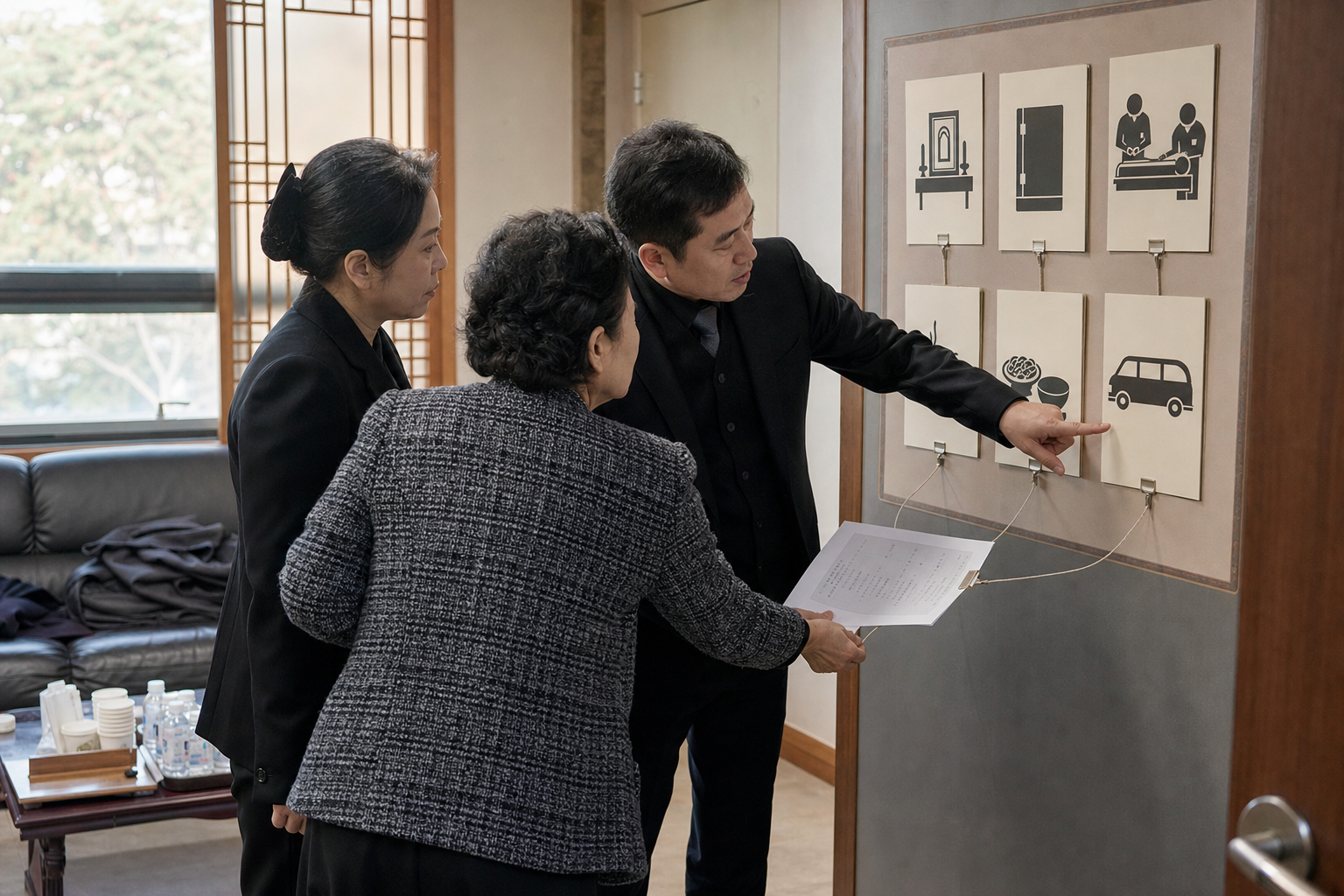 장례식장 견적을 빈소·안치·입관·용품·음식·차량으로 나누는 비교 과정