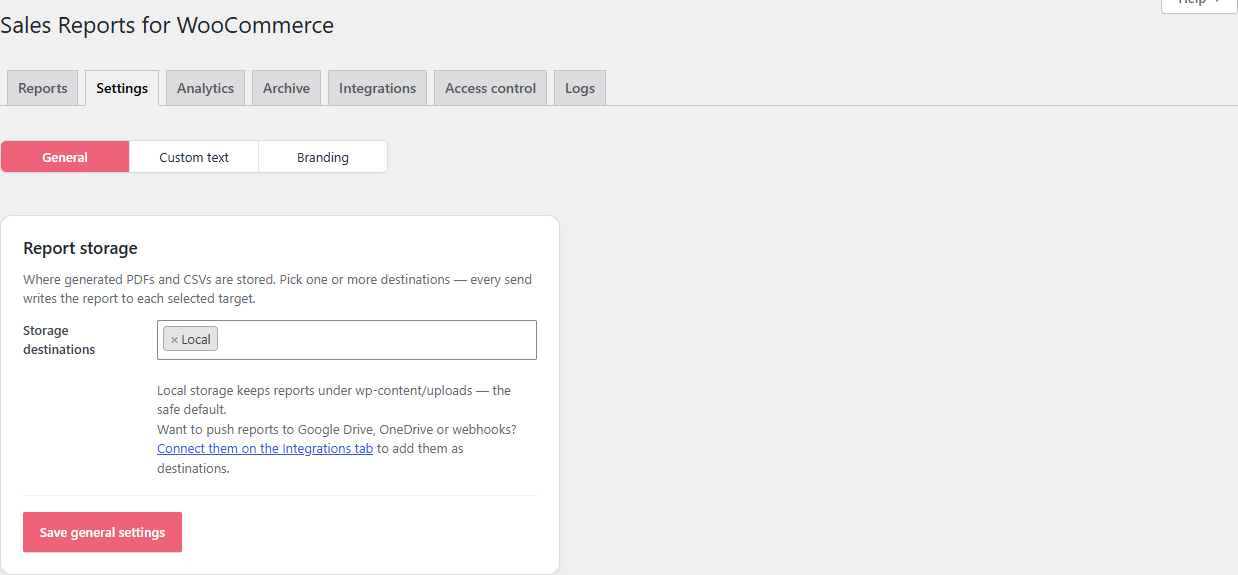 Settings → General