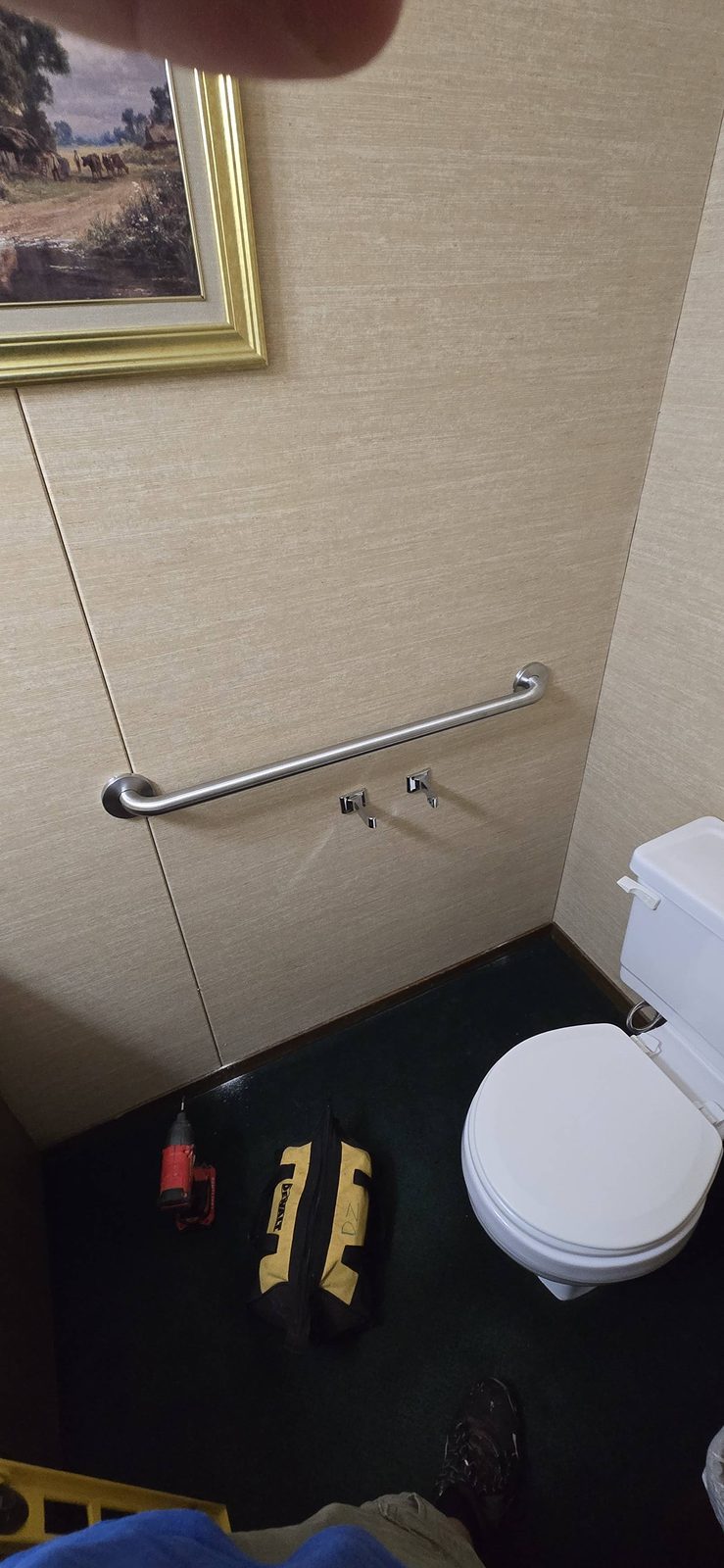 Bathroom safety grab bar installation