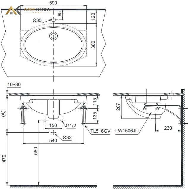 ban ve lavabo toto lw1506