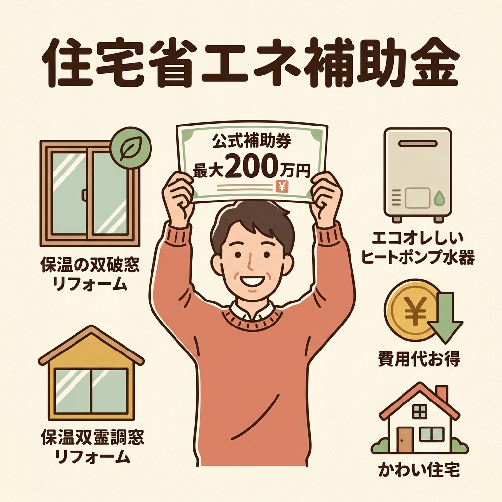 国の住宅省エネ窓リノベ補助金最大200万円と申請ガイド