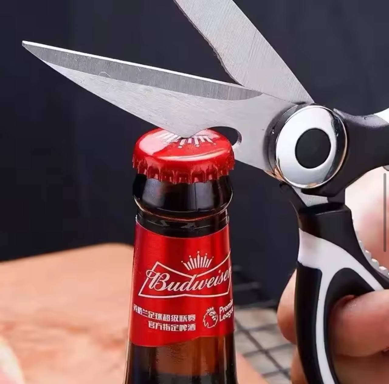Bottle opener kitchen shears