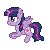 A pixel of Twilight sleeping; it matches with the Pinkie Pie Pixel.