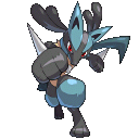 A Spritework of Lucario from Pokemon Conquest.