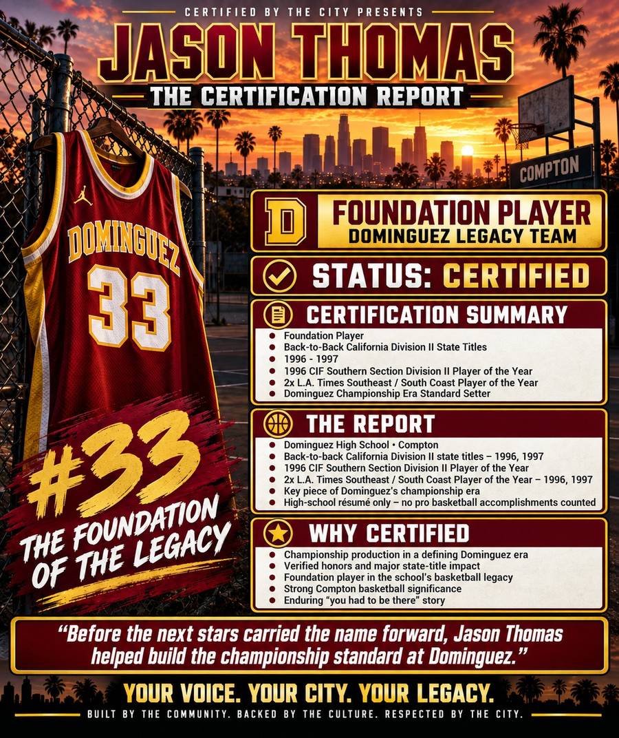 Jason Thomas certification report